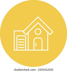 Imagen vectorial del icono de círculo de línea de la casa independiente. Se puede usar para casa, casas. También se puede usar para aplicaciones web, aplicaciones móviles y medios impresos.