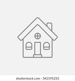 Detached house line icon for web, mobile and infographics. Vector dark grey icon isolated on light grey background.