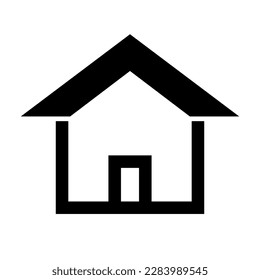Detached house silhouette icon. A single family house. Vector.