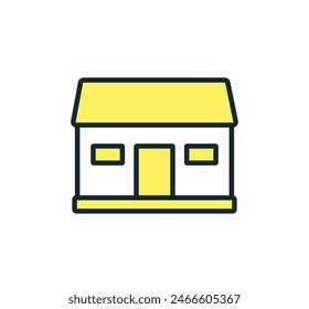 Detached house. Vector icon illustration.