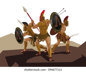 Detachment of Roman legionaries. Vector illustration