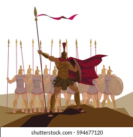 Detachment of Roman legionaries. Vector illustration