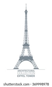 Detail Architectural Eiffel Tower Silhouette