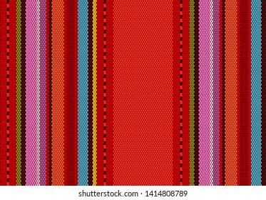 detail background with mexican color. texture pattern for continuous replicate. mexican rug pattern. serape stripes vector