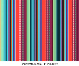 detail background with mexican color. texture pattern for continuous replicate. mexican rug pattern. serape stripes vector