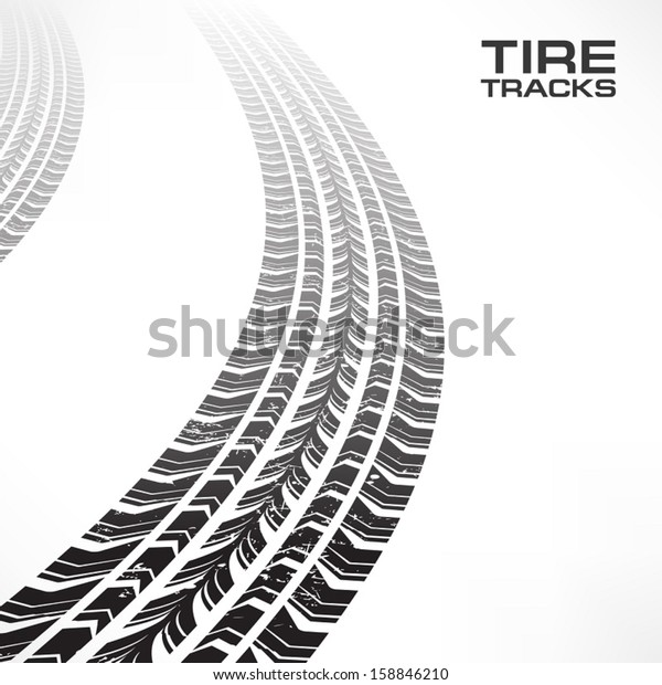 Detail\
black tire tracks on white, vector illustration\
