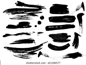 detail brush paint stroke collection. vector