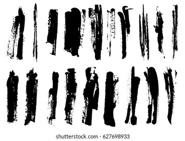 detail brush paint stroke collection. vector