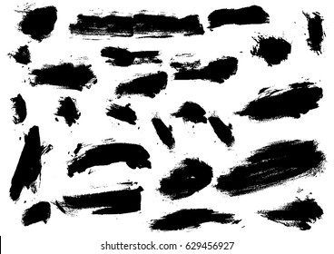detail brush paint stroke collection. vector
