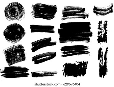 Detail Brush Paint Stroke Collection. Vector