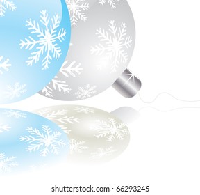 Detail of christmas globe ornament with reflexion