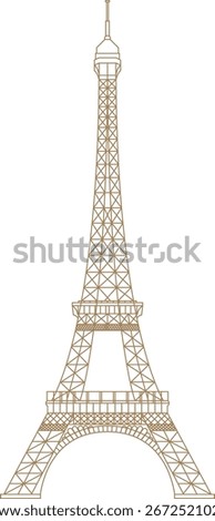 Detail Gold Eiffel Tower as Landmarks of France