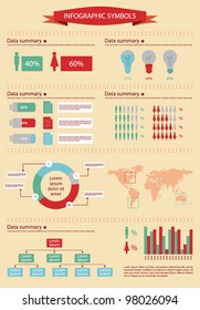 Detail info graphic with human figurines. World Map and Business Graphics data summary. Vector illustration