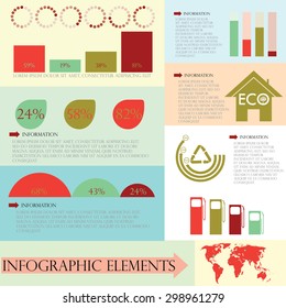 Detail info graphic vector illustration. World Map and Information Graphics