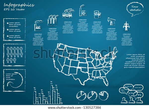 Detail infographic vector illustration with Map of United States of
