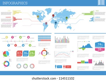 Detail infographic vector illustration. World Map and Information Graphics