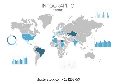 Detail infographic vector illustration. World Map and Information Graphics