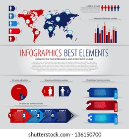 Detail infographic vector illustration - World Map and Information Graphics