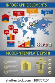 Detail infographic vector illustration. world map sale template