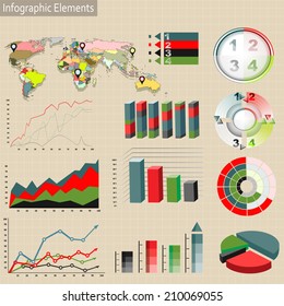 Detail infographic vector illustration. World Map and Information Graphics