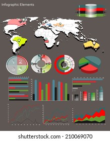 Detail infographic vector illustration. World Map and Information Graphics