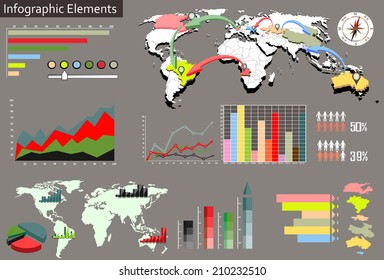 Detail infographic vector illustration. World Map and Information Graphics