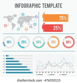 Detail infographic vector illustration. World Map and Information Graphics
