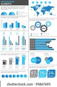 Detail infographic vector illustration. World Map and Information Graphics