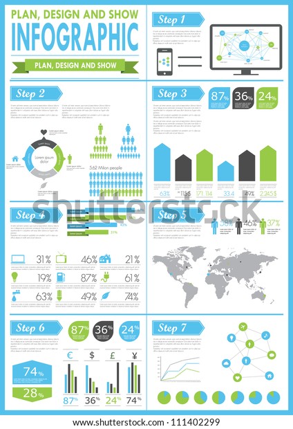 Detail Infographic Vector Illustration World Map Stock Vector (Royalty ...