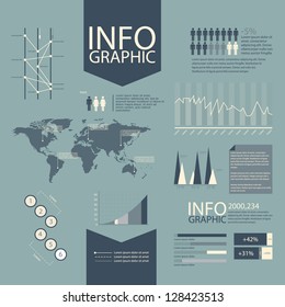 Detail infographic vector. World Map and Information Graphics
