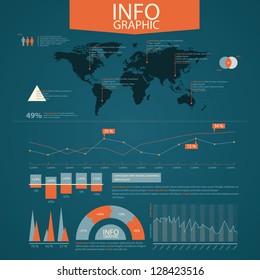 Detail infographic vector. World Map and Information Graphics