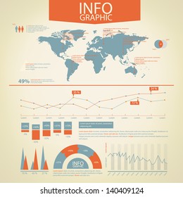 Detail infographic vector. World Map and Information Graphics