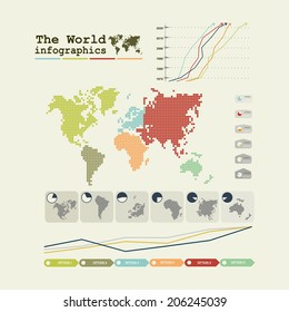 Detail infographic vector. World Map and Information Graphics