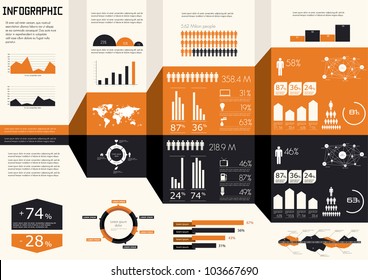 Detail infographics set. World Map and Information Graphics