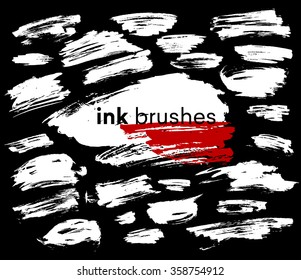 Detail ink brush paint stroke. Vector illustration EPS10