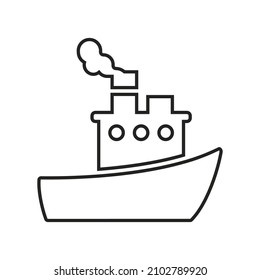 detail line icon, smoky ocean ship icon.