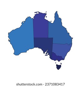 Detail Map of Australia Vector Illustration Icon Australia Map