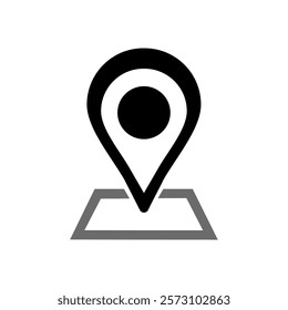 Detail map location Icon. Map pin direction marker road. App icon design with navigation symbol. Outline vector illustration