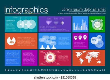 Detail modern infographic vector illustration with World Map, Information Graphics. Easy to edit states. Modern flat design