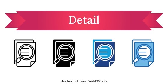 Detalhe - Estilo Múltiplo - Pilha de documentos com lupa, simbolizando análise, precisão ou revisão completa