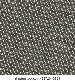 Detail, rough, aged blanket with black and white stripes. Jute rug texture. Seamless pattern. Abstract vector.