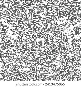 Detail, rough carpet texture. Graphics in black and white. Worn fibrous texture. Mottled background. Abstract vector seamless.