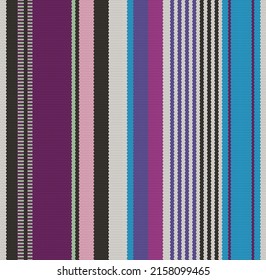 Detail seamless color background. Texture pattern for continuous replicate. Multicolor rug pattern. Stripes art vector.