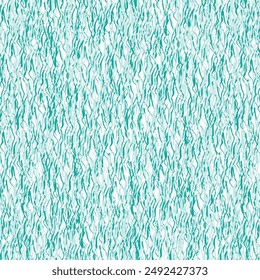 Detail, soft fibrous carpet in green, turquoise or light blue tones. Floor rug texture. Abstract mesh background. Vector seamless.
