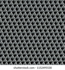 Detail texture of knitted mesh. Rough fabric. Monochrome background. Vector illustration.