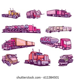 Detail Variation Truck Vector Set
