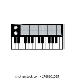 detail vector mini piano isolated white background 