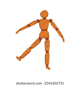 detail wood man model cartoon. unique realistic, pose material, skill talent detail wood man model sign. isolated symbol vector illustration