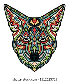 Detail Zen Tangle Coyote Vector Illustration