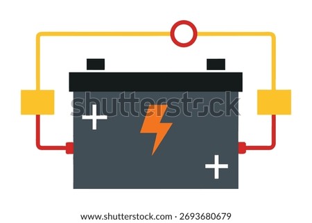 Detailed 12V auto cut off battery charging circuit diagram vector on white background. Perfect for electronics, power supply, engineering, and educational schematic design projects.
